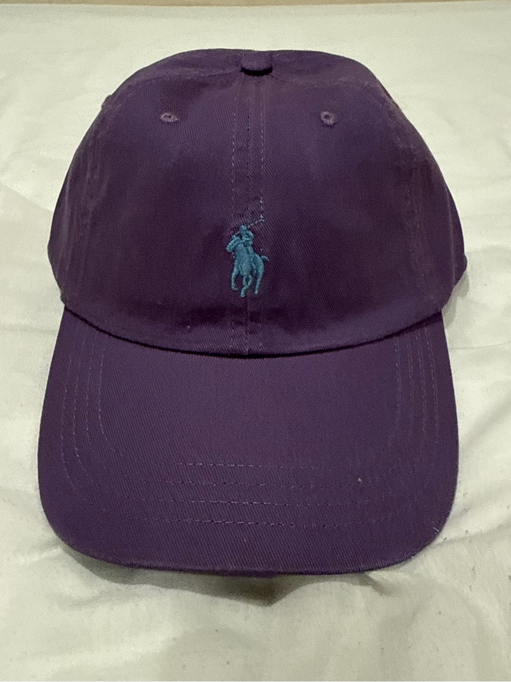 Polo by Ralph Lauren Purple Baseball Cap with Teal Pony Logo